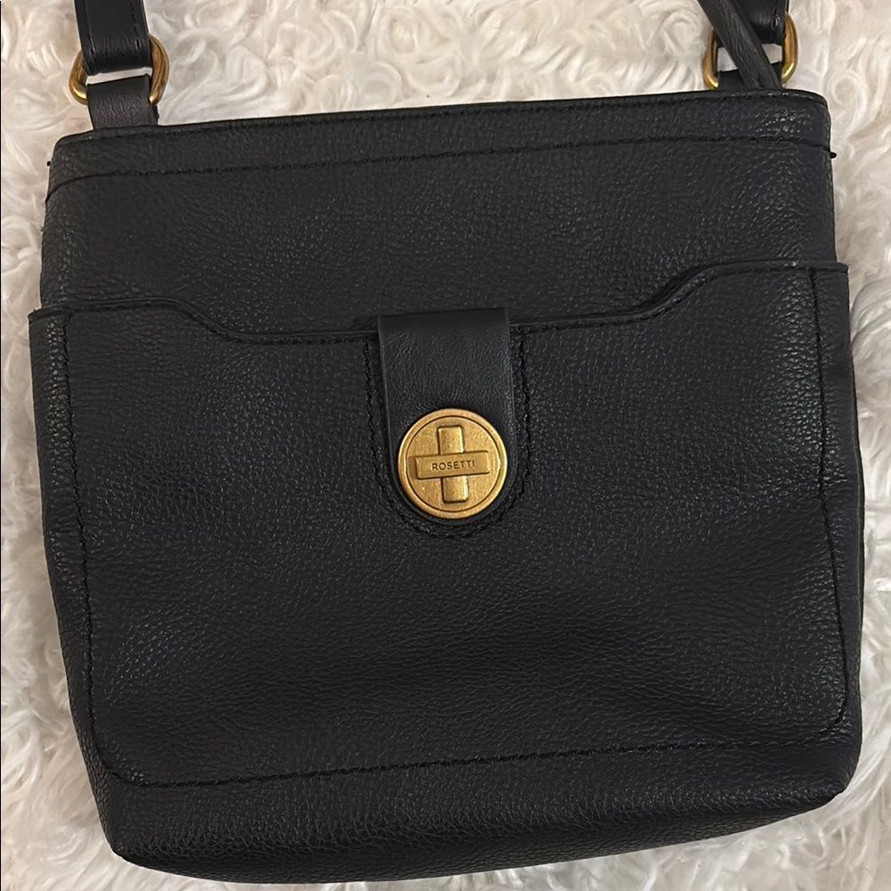 Rosetti Black Crossbody Bag with Gold Hardware. NWOT